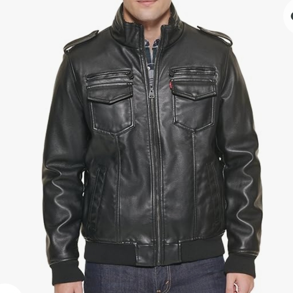 Men's Levi's faux leather jacket-XL